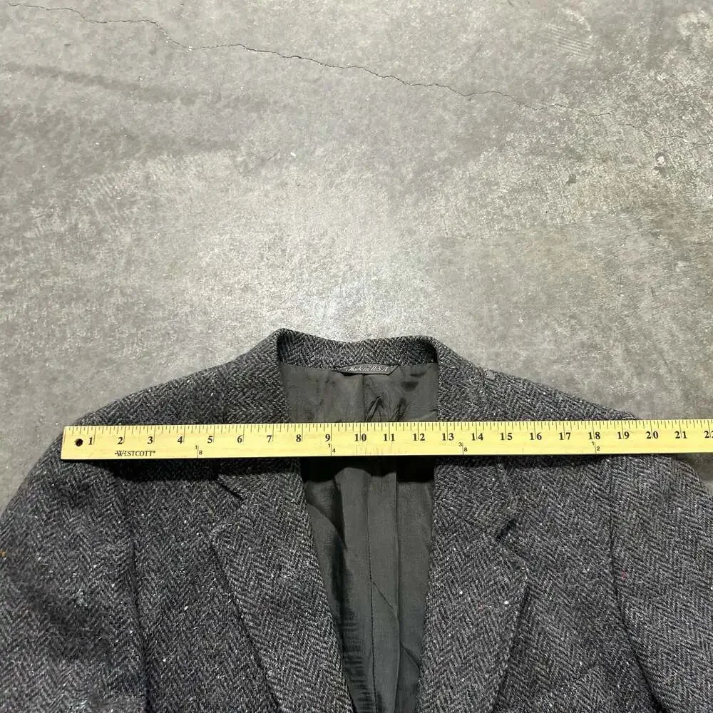 Vintage Levi's Menswear Herringbone Tweed 100% Pure Wool Coat Blazer Made in USA